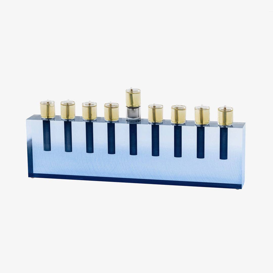 Oil Menorah Navy