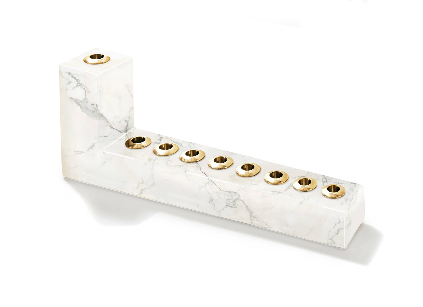 Brillante Menorah, Marble & Gold