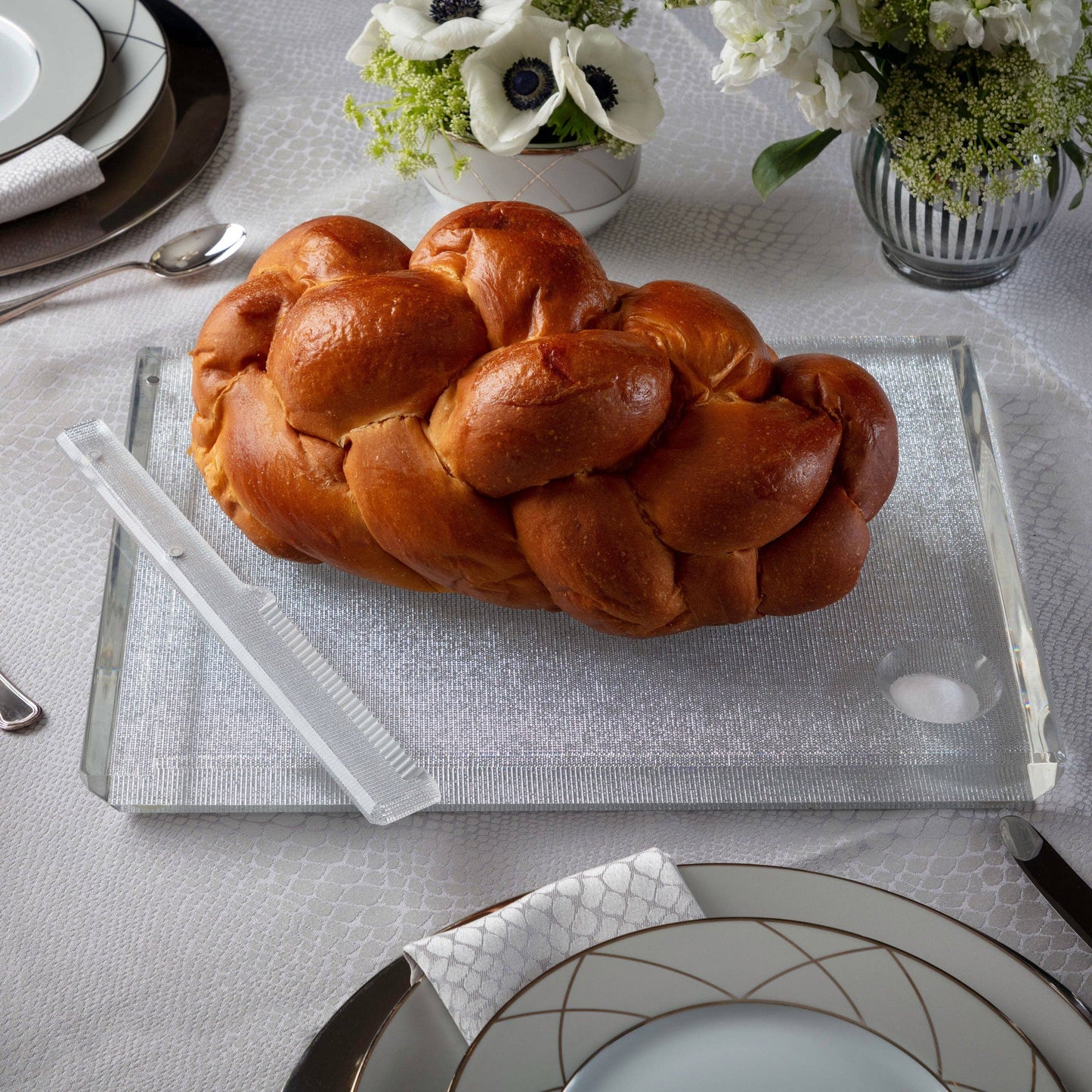 Solid Challah Board Silver